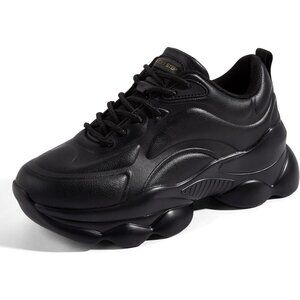 Women's 90s Chunky Sneakers Rope Platform Casual Thick Rave Walking Shoes Black